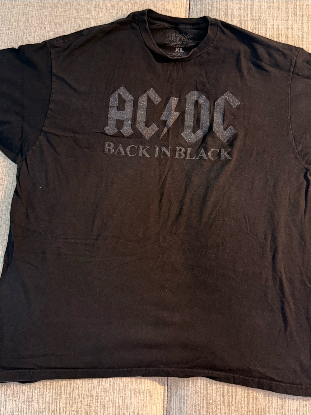 AC/DC Black 'Back In Black' Short Sleeve Graphic Tee